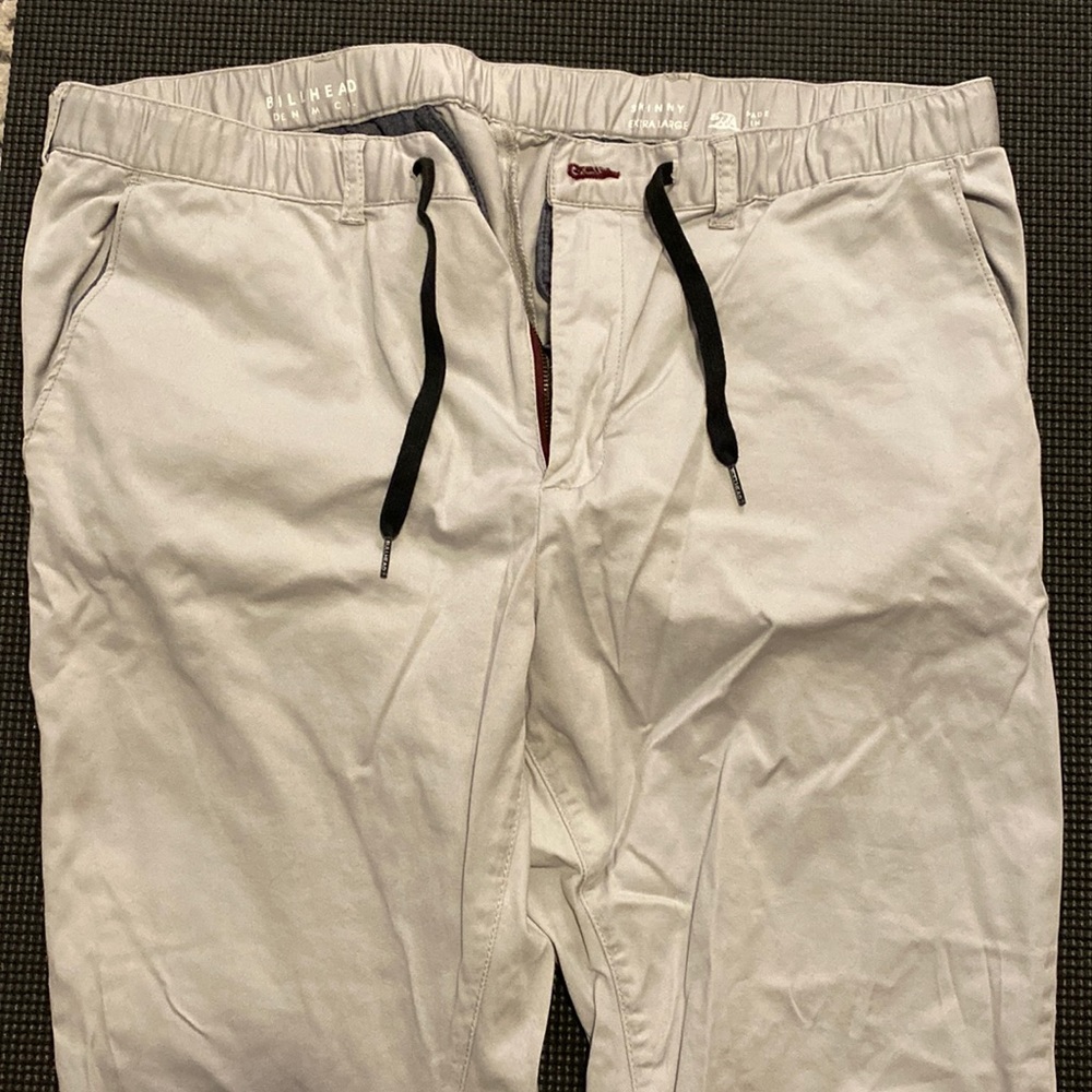 Bullhead Skinny Light Gray Chino with Drawstrings